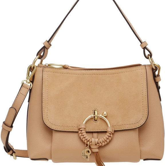 See By Chloe Handbags - See By Chloé Tan Suede & Leather Shoulder Bag with Braided Ring